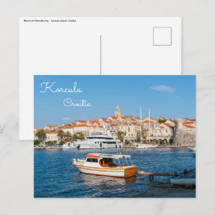 Postal Marina de la ciudad de Korcula - Dalmacia, Croacia