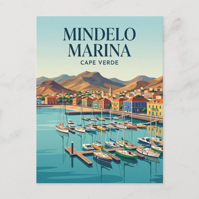 Postal Marina de Mindelo Cabo Verde (Anverso)
