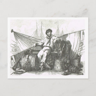 Postal Marinero en el ocio de los años 1800