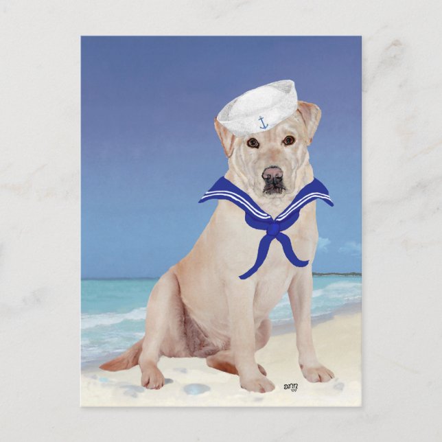 Postal Marinero Labrador Amarillo (Anverso)