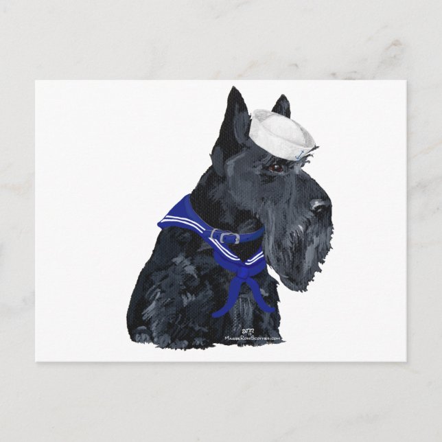 Postal Marinero Terrier Escocés (Anverso)