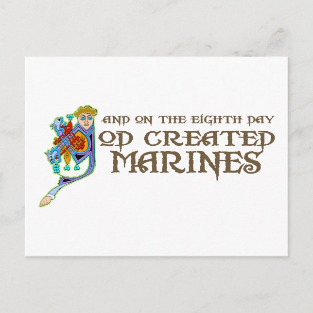 Postal Marines creados por Dios (Anverso)