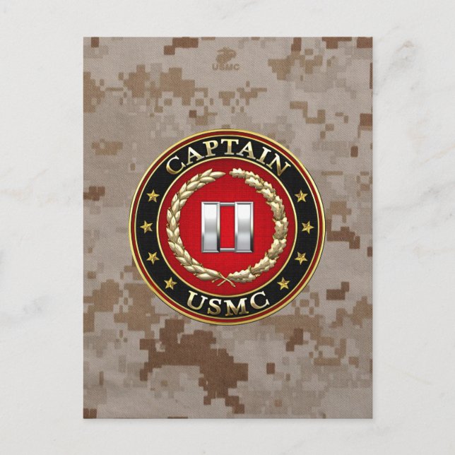 Postal Marines Estadounidenses: Capitán (USMC Capt) [3D] (Anverso)