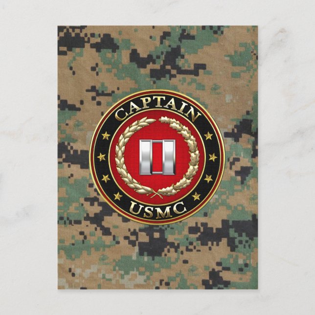 Postal Marines Estadounidenses: Capitán (USMC Capt) [3D] (Anverso)