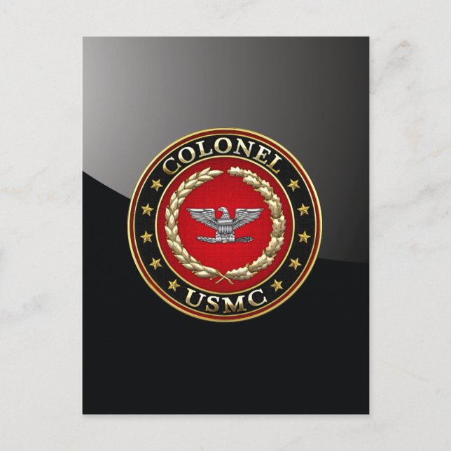 Postal Marines Estadounidenses: Coronel (USMC Col) [3D] (Anverso)