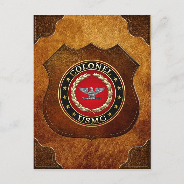 Postal Marines Estadounidenses: Coronel (USMC Col) [3D] (Anverso)