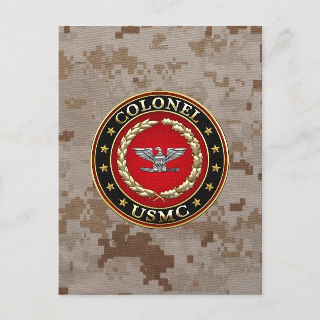 Postal Marines Estadounidenses: Coronel (USMC Col) [3D] (Anverso)