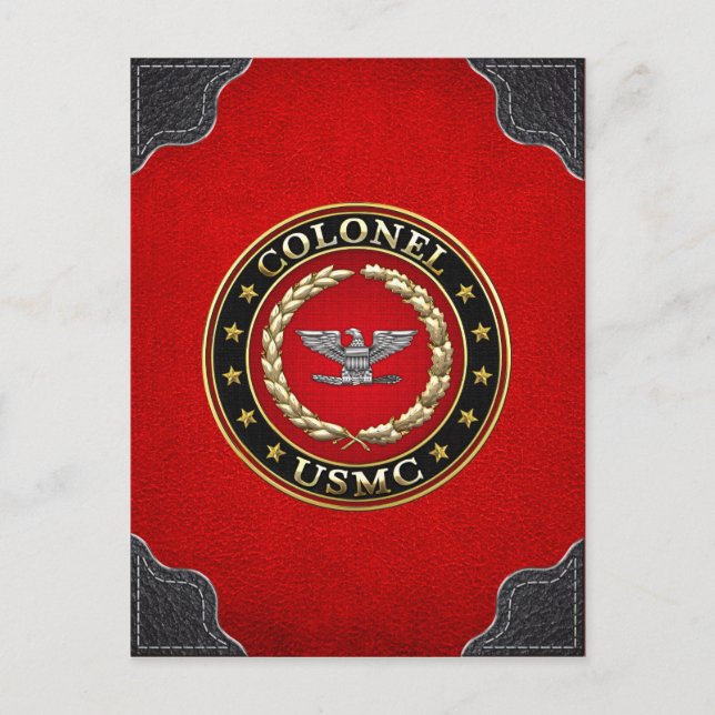 Postal Marines Estadounidenses: Coronel (USMC Col) [3D] (Anverso)