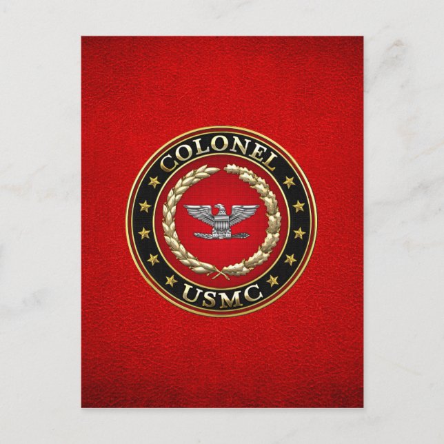 Postal Marines Estadounidenses: Coronel (USMC Col) [3D] (Anverso)