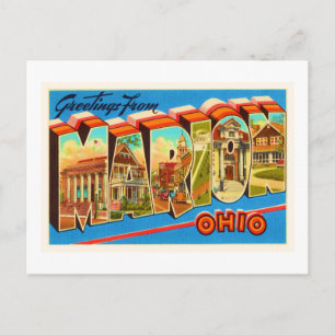 Postal Marion Ohio OH Antiguo recuerdo de viajes de época