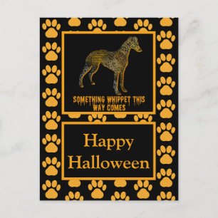 Postal Marioneta Greyhound Perro italiano Silhouette Hall