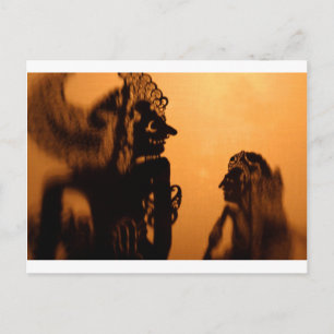 Postal Marionetas en la sombra de Wayang kulit