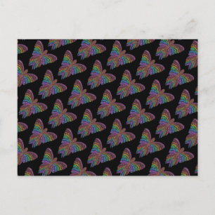 Postal Mariposa arcoiris (patrón negro) - Postcard