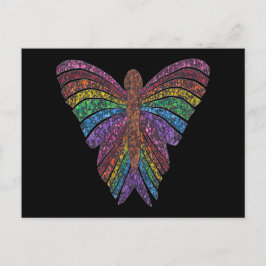 Postal Mariposa arcoiris (sencilla negra) - Postcard