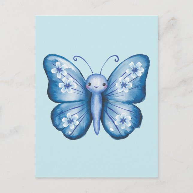 Postal Mariposa azul (Anverso)