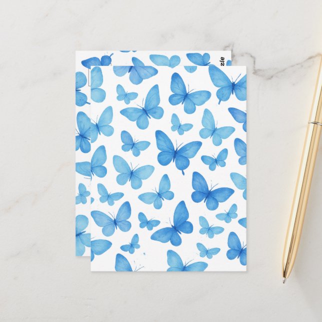 Postal Mariposa azul (Anverso/Reverso In Situ)