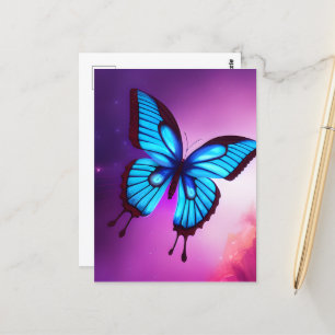 Postal Mariposa azul audaz