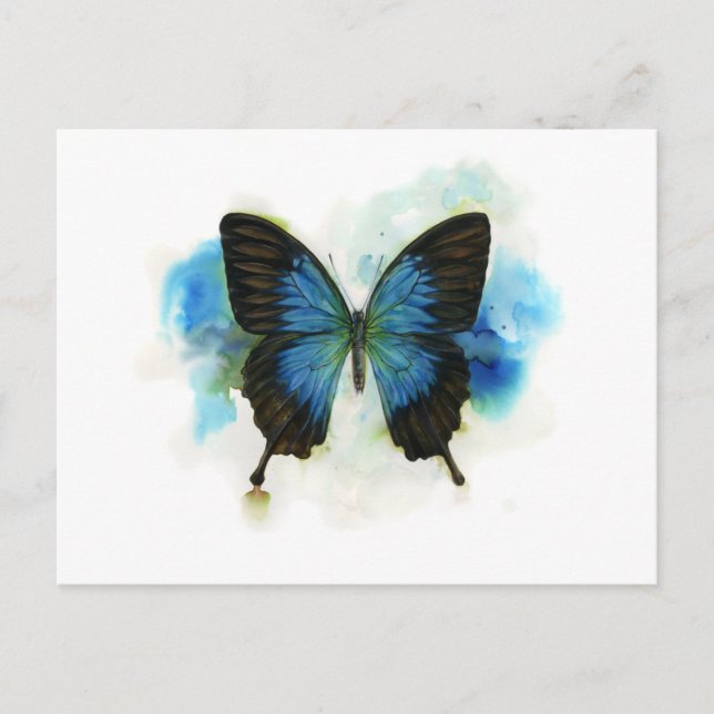 Postal Mariposa azul cuaesquiera efectos de escritorio de (Anverso)