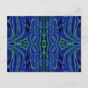 Postal Mariposa azul en verde