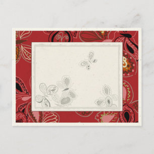 Postal Mariposa bailarina en rojo
