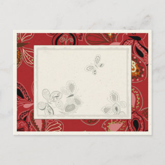 Postal Mariposa bailarina en rojo