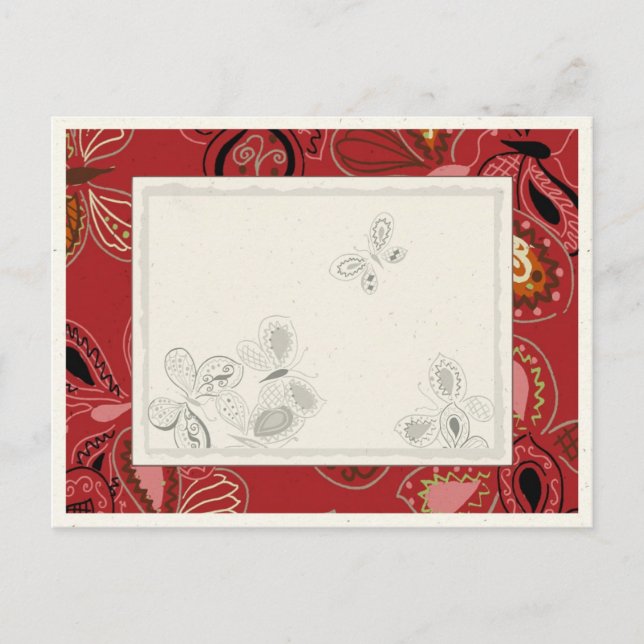 Postal Mariposa bailarina en rojo (Anverso)