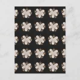 Postal Mariposa blanca luce flores regalos brillantes ele