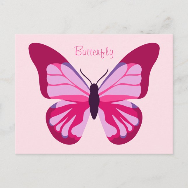 Postal Mariposa Bonito Pink Purple (Anverso)