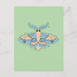 Postal Mariposa Celestial Caprichosa — Azul Suave y Meloc