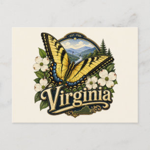 Postal Mariposa cola de golondrina de Virginia Naturaleza