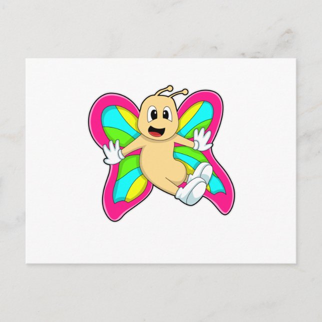 Postal Mariposa colorida (Anverso)