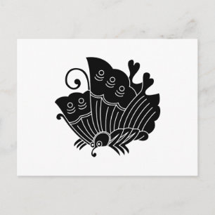 Postal Mariposa con alas levantadas