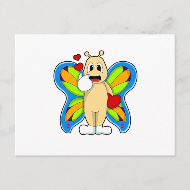 Postal Mariposa con corazón (Anverso)
