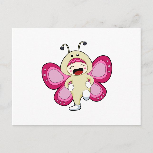 Postal Mariposa con disfraz (Anverso)