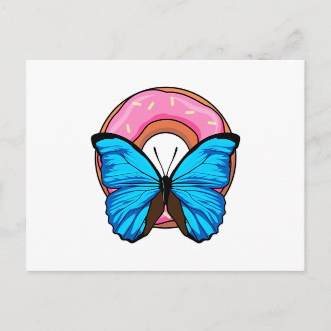 Postal Mariposa con Donut (Anverso)