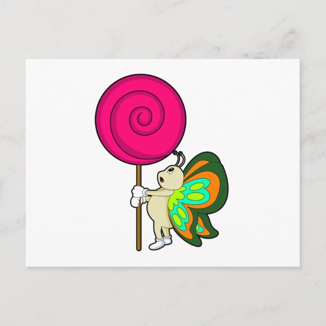 Postal Mariposa con Lollipop (Anverso)