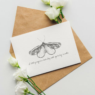 Postal Mariposa de Acuarela Vintage Monarca