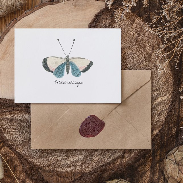 Postal Mariposa de Acuarela Vintage Monarca (Monarch Vintage Watercolor Butterfly Postcard)