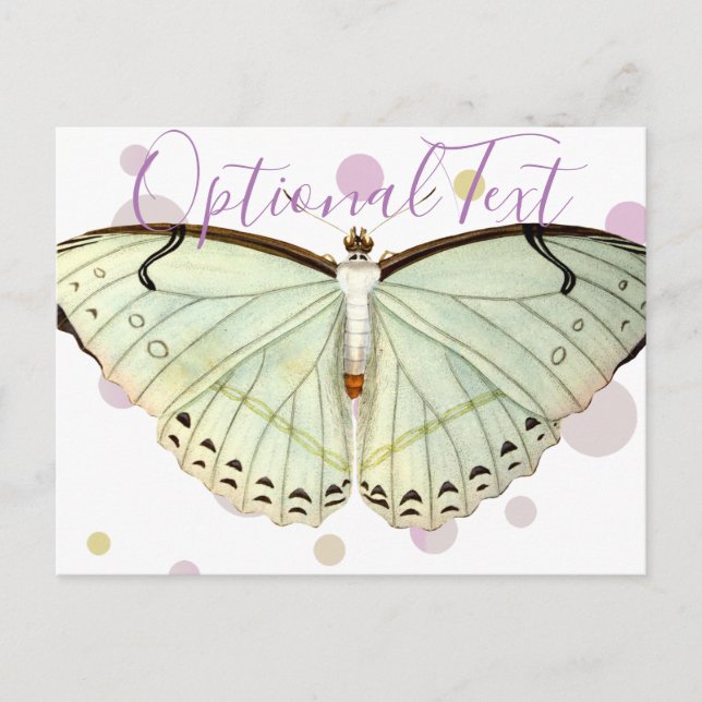 Postal Mariposa de belleza verde suave (Anverso)