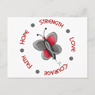 Postal Mariposa de Cáncer de Cerebro 2 Círculo Inspirador
