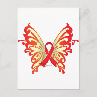 Postal Mariposa de cinta de SIDA
