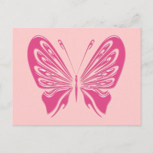 POSTAL MARIPOSA DE COLOR ROSA