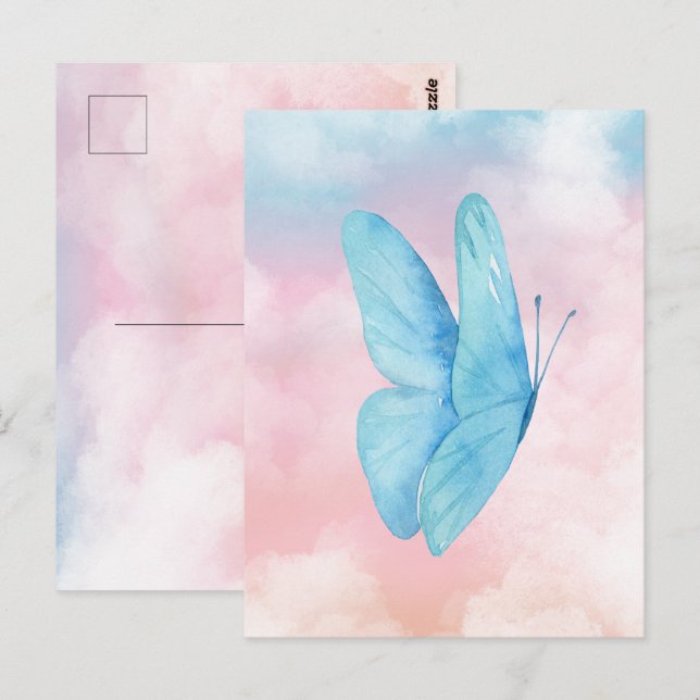 Postal Mariposa de ensueño estético (Anverso / Reverso)
