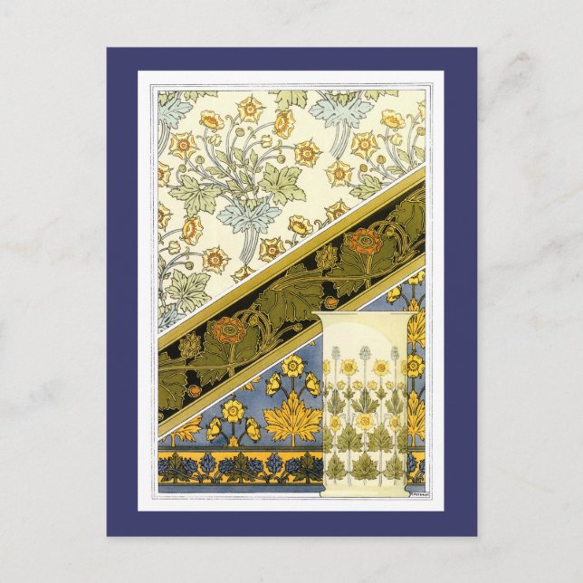 Postal Mariposa de época, Bella Artes de M.P. Verneuil (Anverso)