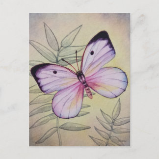 Postal Mariposa de época No. 4 Arte acuarela