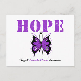 Postal Mariposa de esperanza de cáncer pancreático