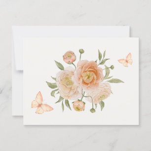 Postal Mariposa de flor minimalista