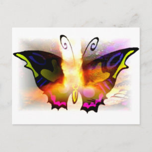 Postal Mariposa de Neon Fire brillante
