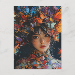 Postal Mariposa de Patchwork