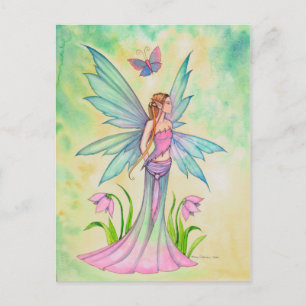 Postal Mariposa de primavera Fairy Fantasy Art